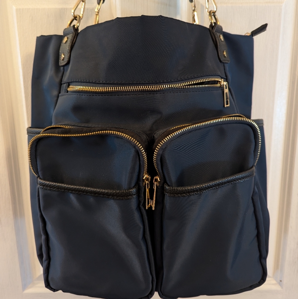 Large Navy Multi-Pocket Bag/Diaper Bag - Picture 3 of 6